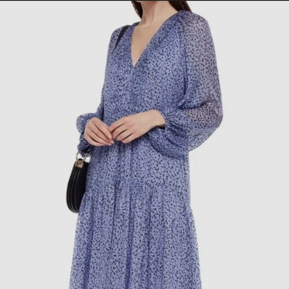 Joie Harlie gathered leopard-print fil coupé chiffon midi dress - XS - Picture 1 of 10